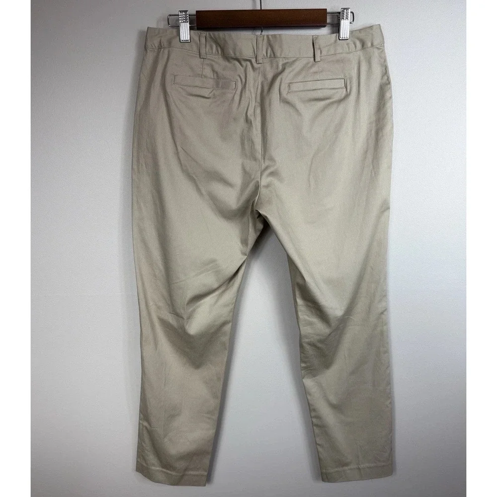 Michael Kors Pants Womens Sz 10 Tan Zip Pocket Slim Ankle Stretch Preppy Classic